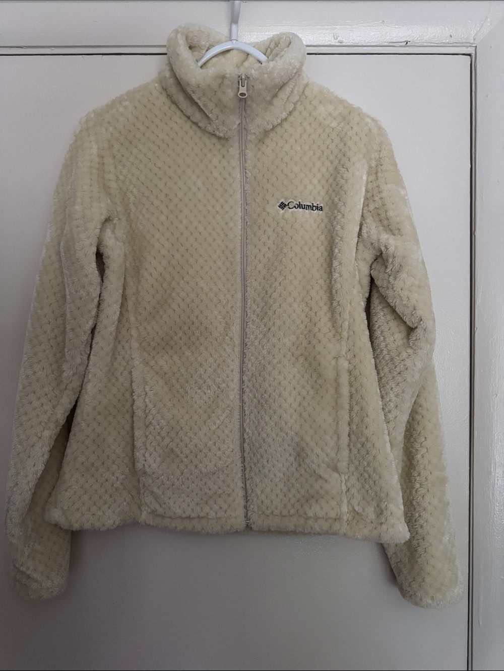 Columbia Fireside Sherpa Cream Plush Full-Zip Teddy Fleece Jacket, S